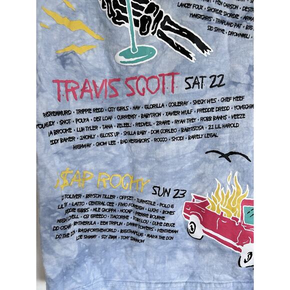 Rolling Loud 23 Miami AOP Sunshine Delight Cloud Dye Lineup T-Shirt Tee Shirt S - Picture 5 of 5